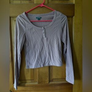 Wild Fable Taupe Ribbed Knit Top